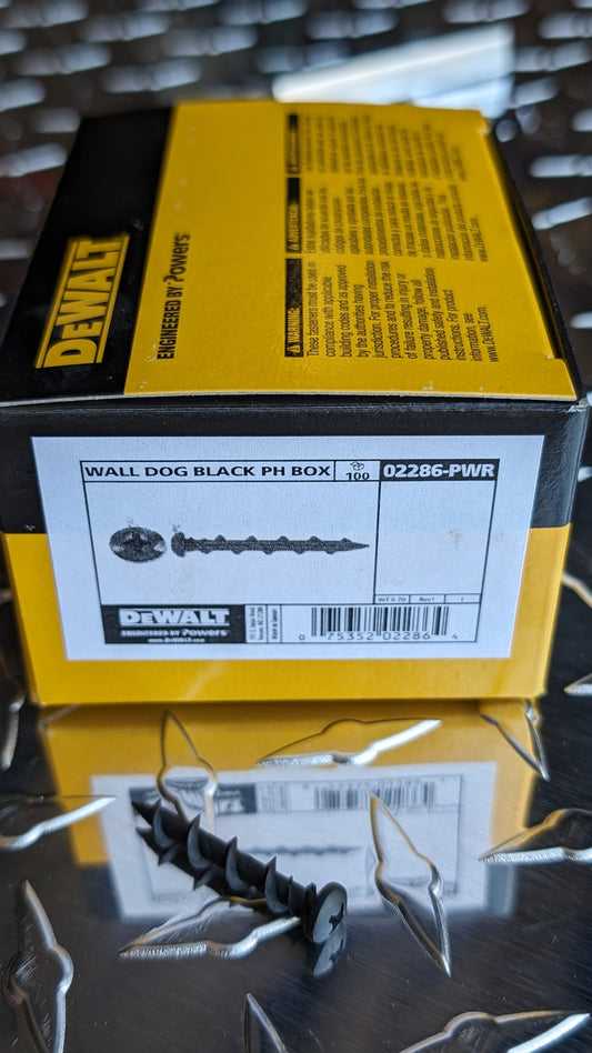 DeWalt 1/4" x 1-1/4" Wall Dog Pan Head Light Duty Anchor (100/Pkg.)