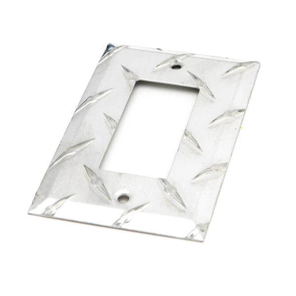 Aluminum Diamond Plate Switch Plate – Single Rocker (GFI)
