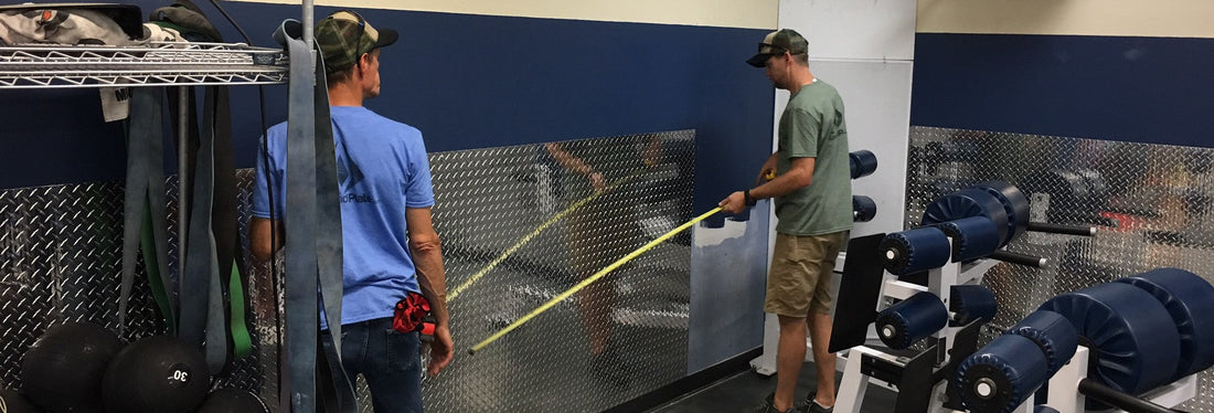Installing diamond plate on walls