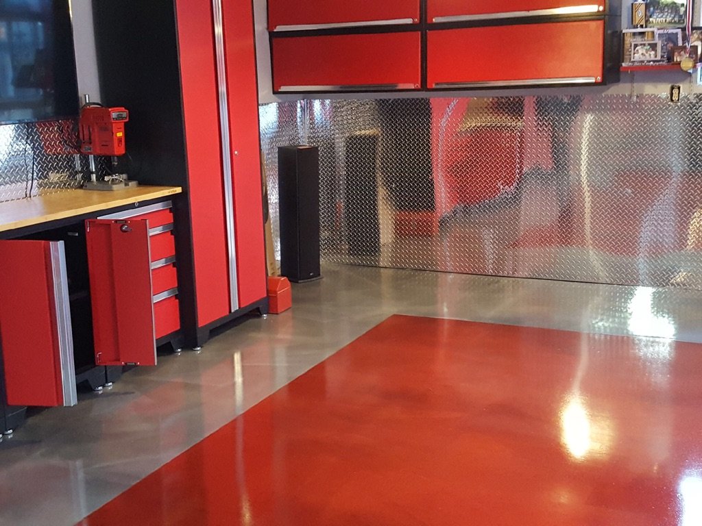 Polished aluminum diamond plate wall panels with trim