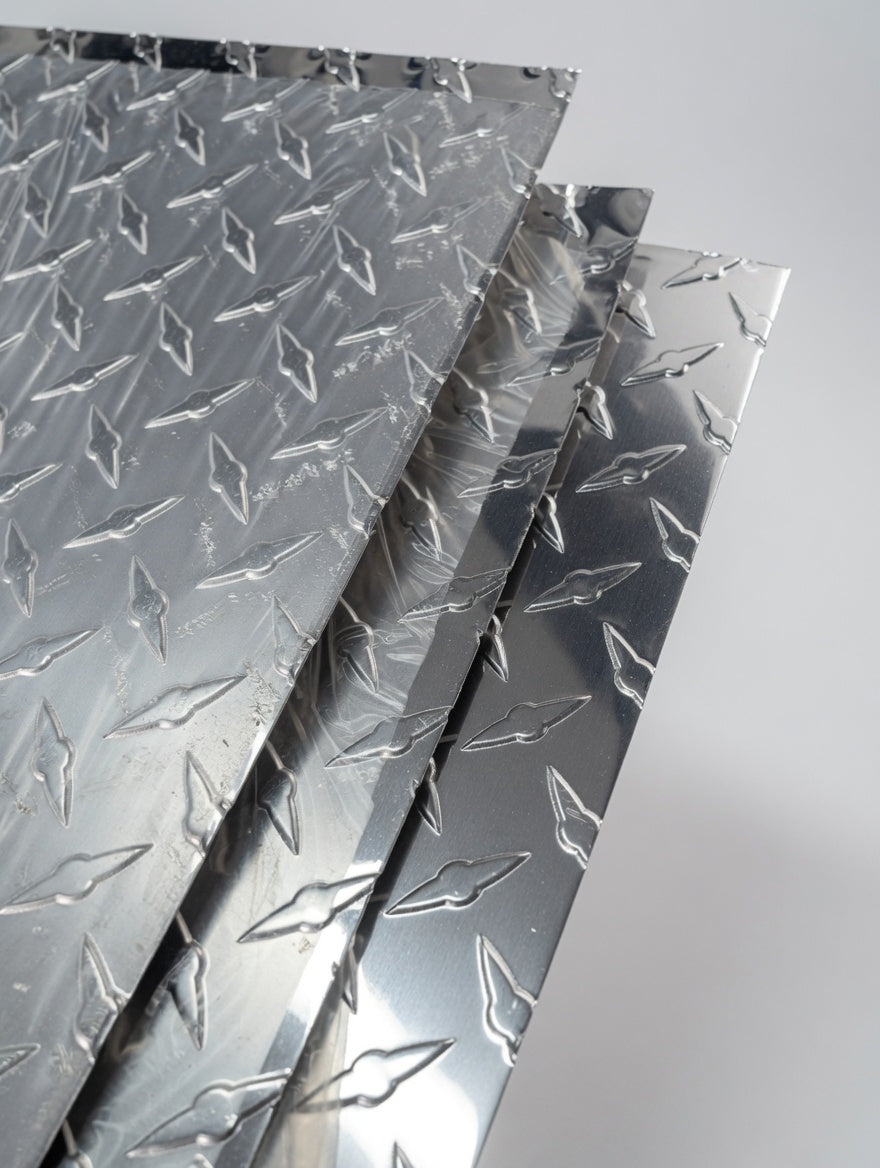 Embossed Aluminum Diamond Plate Sheet 4'x8' 0.025" – Scratch, Edge Bent & Seal Broken Deal