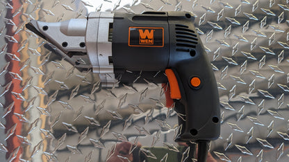 WEN 3650 Electric Swivel Head Metal Shear — Diamond Plate Cutting Tool | Cuts .025" to .045" Aluminum