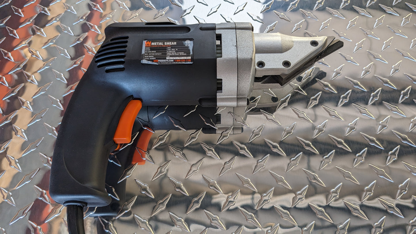 WEN 3650 Electric Swivel Head Metal Shear — Diamond Plate Cutting Tool | Cuts .025" to .045" Aluminum