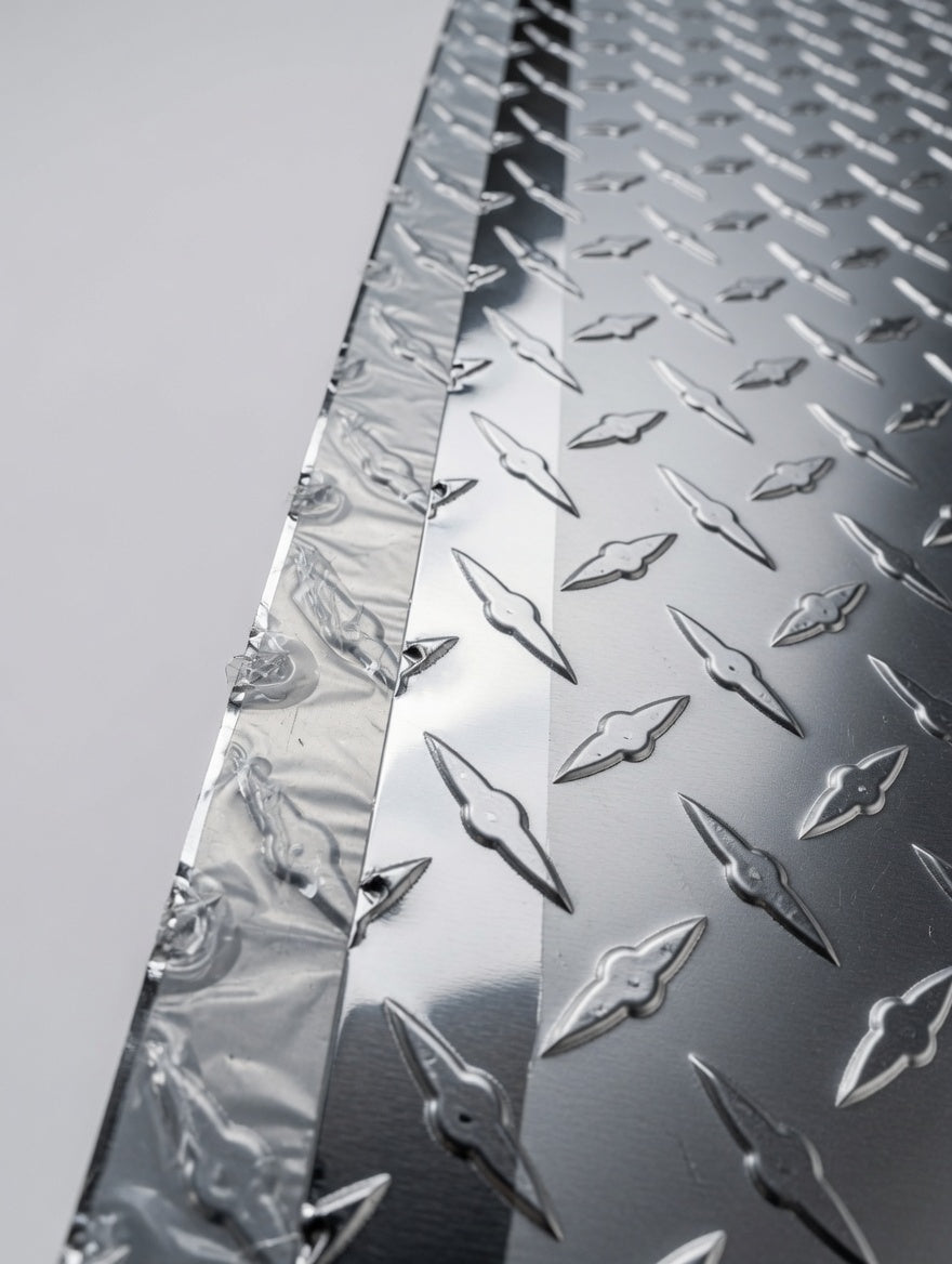 Embossed Aluminum Diamond Plate Sheet 4'x8' 0.025" – Scratch, Edge Bent & Seal Broken Deal