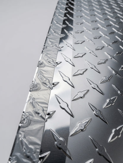 Embossed Aluminum Diamond Plate Sheet 4'x8' 0.025" – Scratch, Edge Bent & Seal Broken Deal