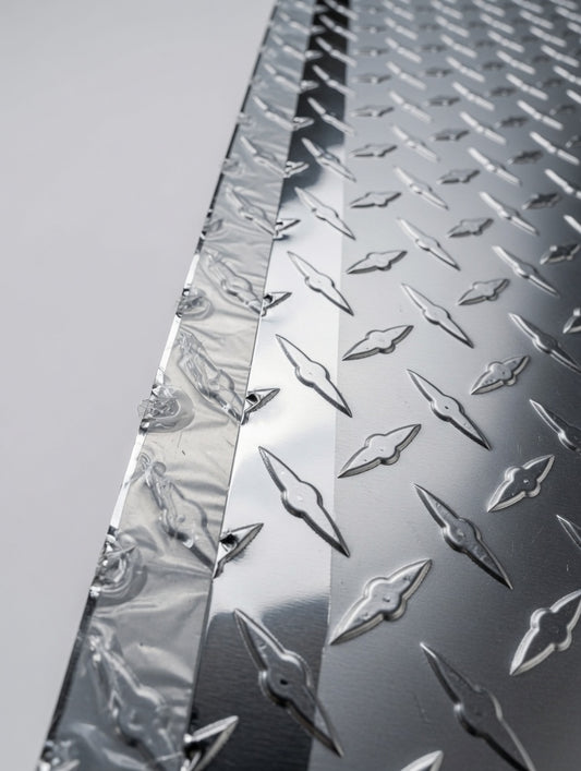 Embossed Aluminum Diamond Plate Sheet 4'x8' 0.025" – Scratch, Edge Bent & Seal Broken Deal