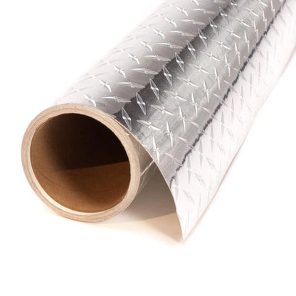 Diamond Plate Vinyl Wrap Film — Peel & Stick | Polished & Black | 24" Wide Rolls