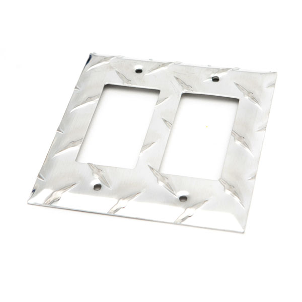 Aluminum Diamond Plate Cover Plate – Double Rocker (GFI)