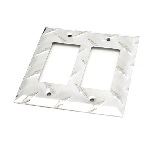 Aluminum Diamond Plate Cover Plate – Double Rocker (GFI)