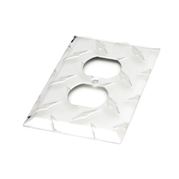 Aluminum Diamond Plate Outlet Cover – Traditional Duplex