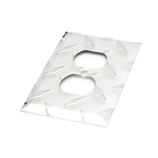 Aluminum Diamond Plate Outlet Cover – Traditional Duplex