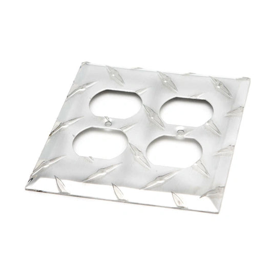 Aluminum Diamond Plate Outlet Cover – Traditional Double Duplex