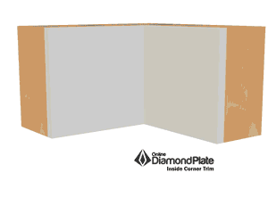 animation of installation of aluminum inside corner trim from online diamond plate