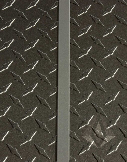 Grey Diamond Plate H seam molding installed with grey diamond plate