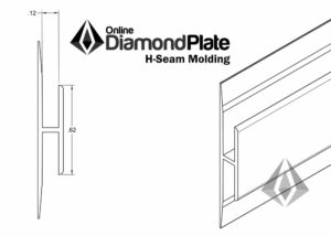 Diamond Plate H seam molding dimensions and sizes