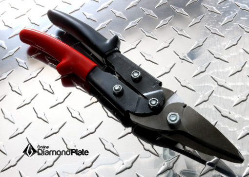 Right Hand Aviation Snips for Cutting Diamond Plate - Closed Position