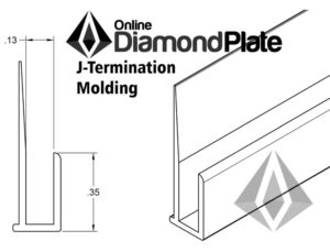 Diamond Plate J molding Terminations dimensions and sizes from Online Diamond Plate